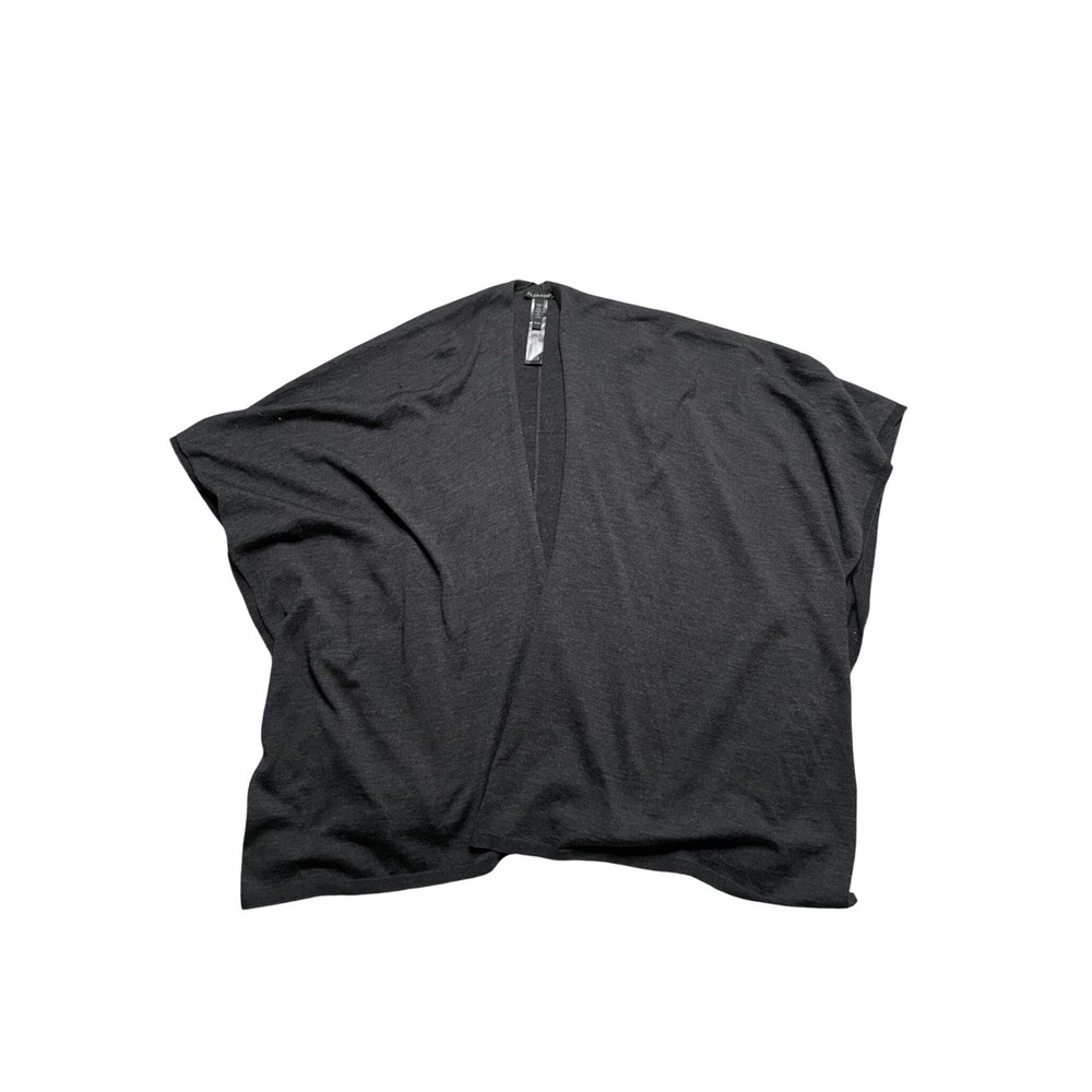 EILEEN FISHER Charcoal Gray Oversized‎ Knit serape shawl Sweater poncho OS